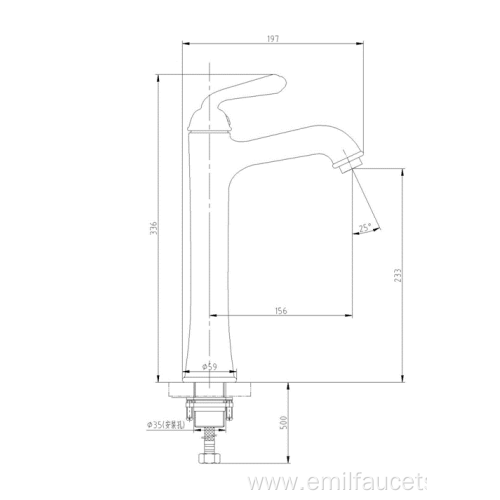 High height bathroom bath mixer taps wash